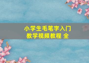 小学生毛笔字入门教学视频教程 全